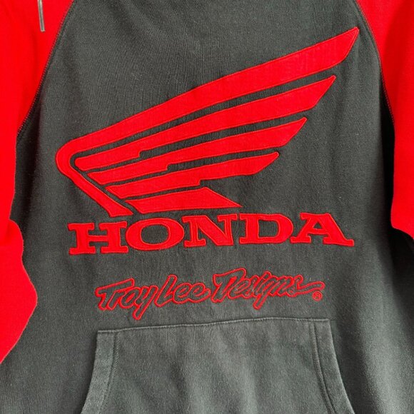 Honda x Troy Lee Designs Embroidered Hoodie Sweatshirt Men's Size M Red/Black - Picture 3 of 10